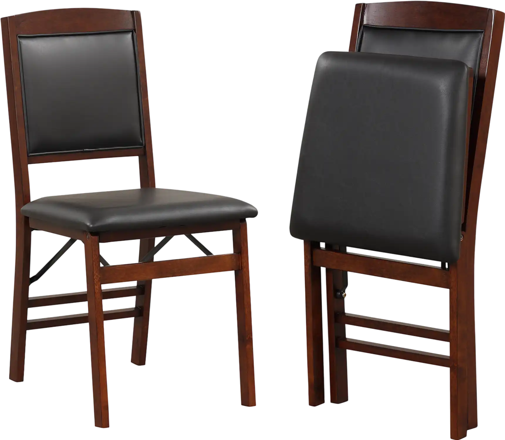 Costway Set of 2 Folding Dining Chairs Padded Seat High Backrest 48913267 New