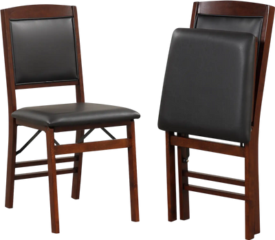 Costway Set of 2 Folding Dining Chairs Padded Seat High Backrest 48913267 New