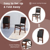 Set of 2 folding dining chairs with padded seats and high backrest in brown, featuring a quick folding mechanism for.