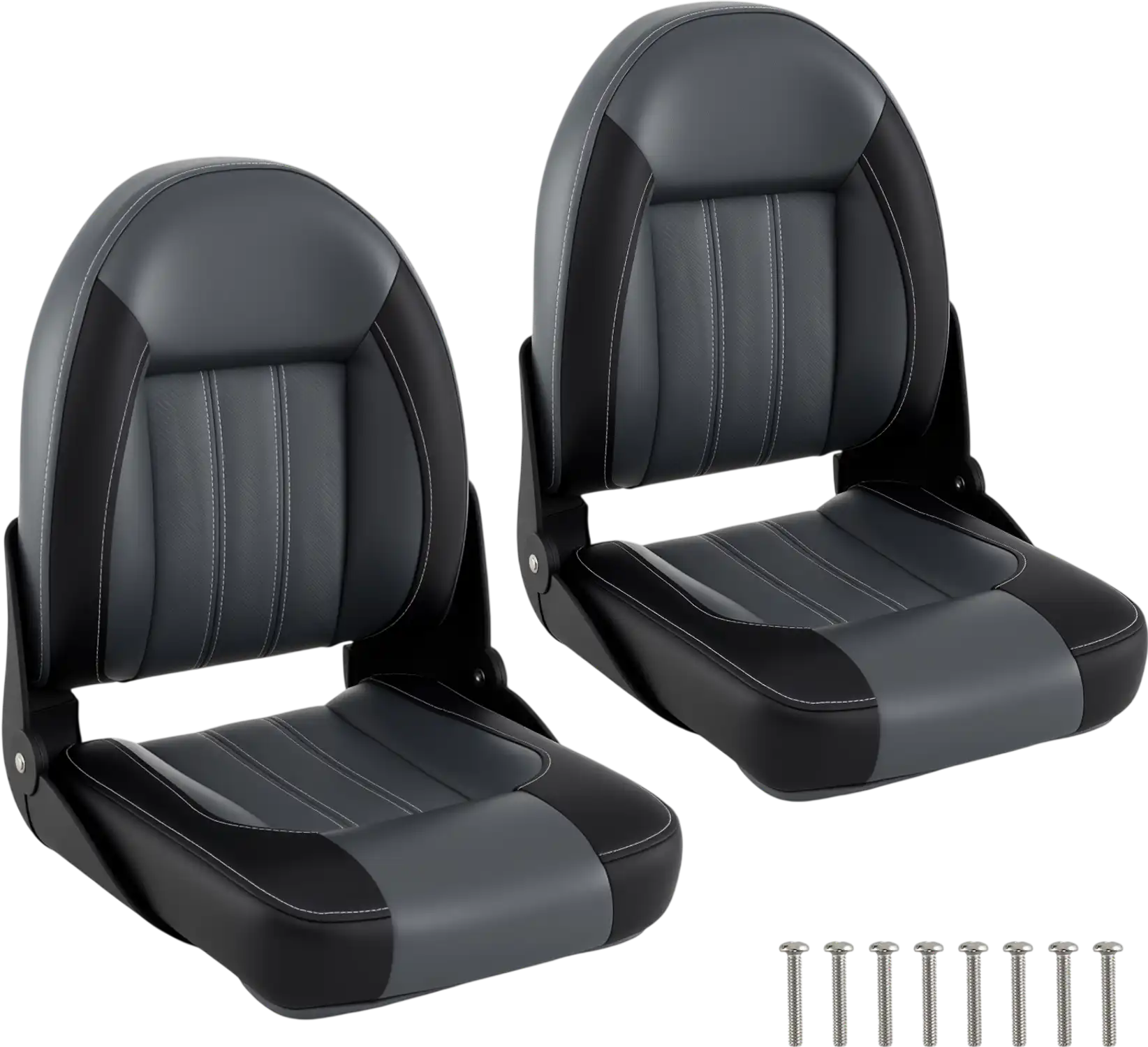 Costway 2-Pack Folding High Back Boat Chairs w/ Sponge Padding & Fixing Bolts 70470321 New