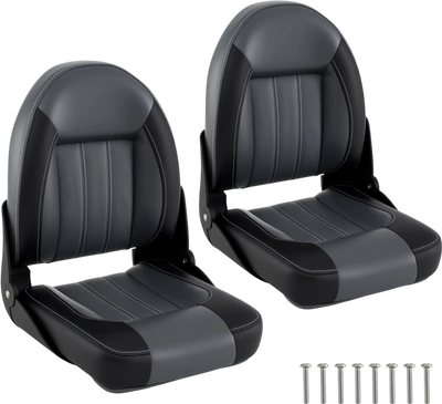 Costway 2-Pack Folding High Back Boat Chairs w/ Sponge Padding & Fixing Bolts 70470321 New