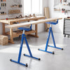 2-Pack Folding Roller Stands Portable Outfeed Supports with Adjustable Height-Blue - Gallery View 1 of 9