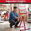 Folding roller stand with adjustable height from 28.5 to 45 inches, featuring a quick-lock knob for easy use.