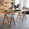2 Pack Heavy Duty Metal Folding Saw Horses with Adjustable Height-Orange - Gallery View 1 of 11