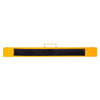 Heavy-duty yellow sawhorse with steel folding legs, designed for durability and portability, supports up to 275 lbs.