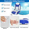 High back folding boat seat set in blue with soft padded seat and waterproof PVC for comfortable outdoor use.