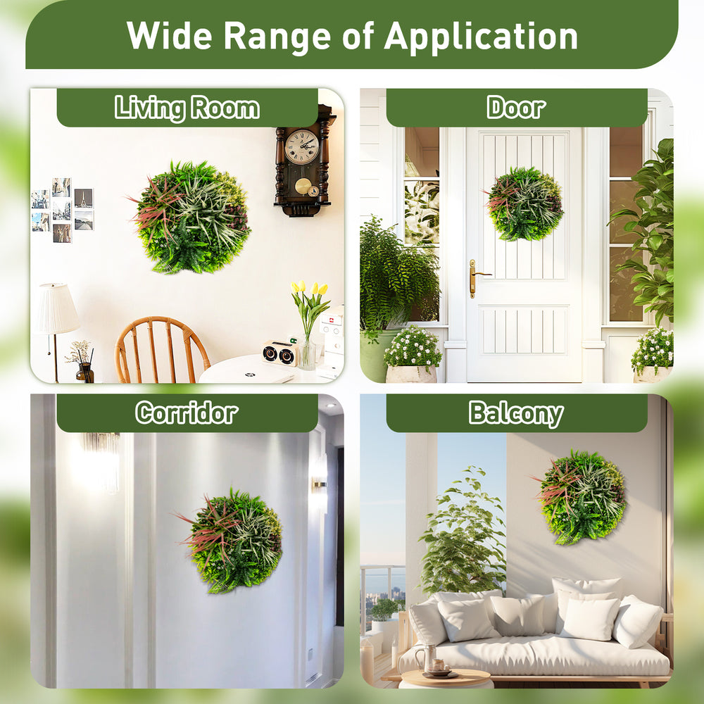 Square framed artificial foliage wall art featuring vibrant faux plants, ideal for living room, door, corridor, or.