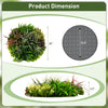 Artificial foliage wall art dimensions showing a 20" round design with vibrant faux plants for indoor and outdoor use.