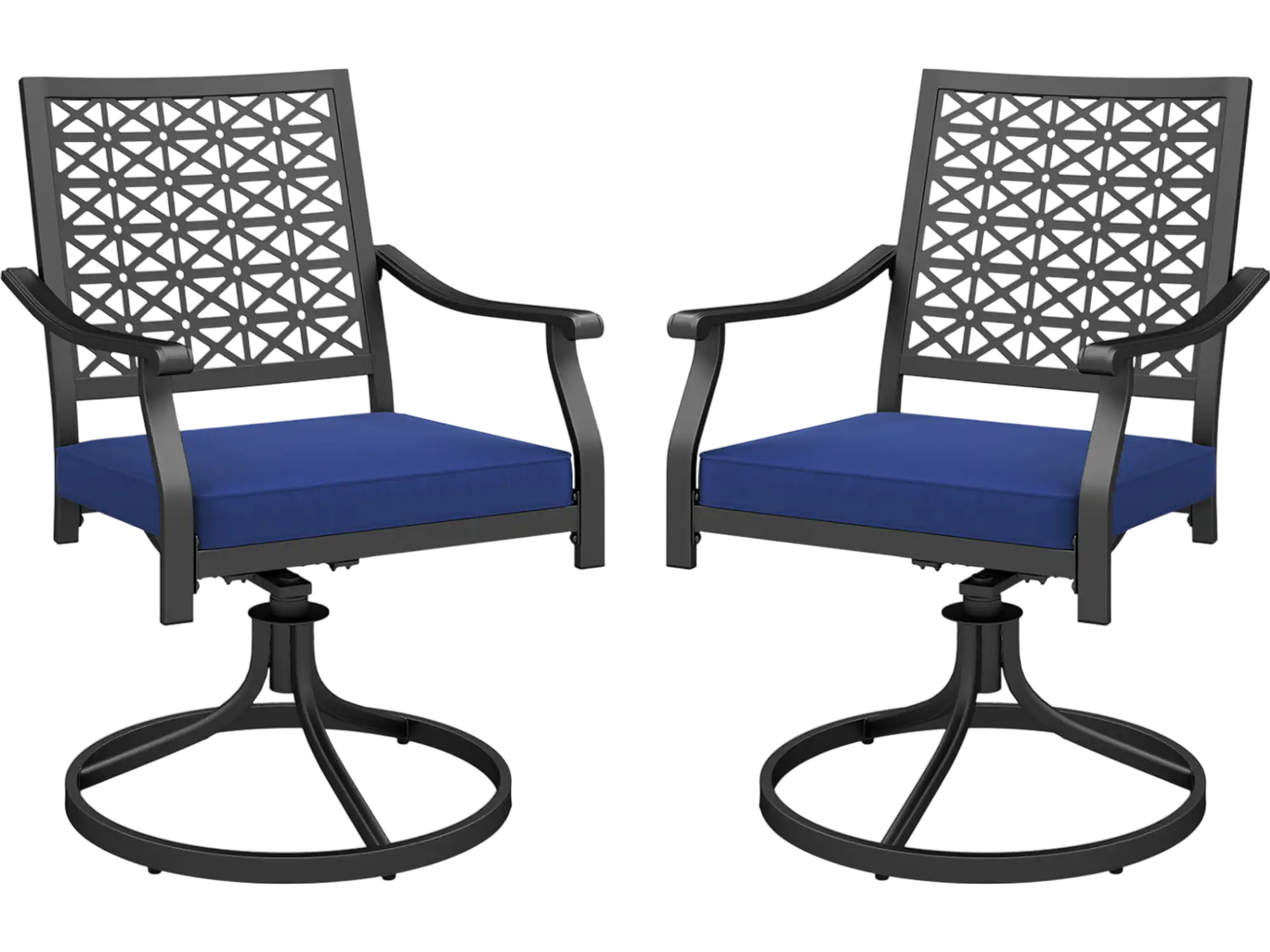 Costway 2-Pc Outdoor Swivel Patio Dining Chairs w/ Padded Cushions 829136547 New