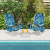 2 Packs 5-Position Outdoor Folding Backpack Beach Table Chair Reclining Chair Set-Multicolor - Gallery View 1 of 13