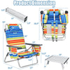 5-position outdoor folding beach chair set with soft headrest, cup holders, and side table for camping and relaxation.