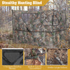 2-panel hunting ground blind with 3 triangular shooting windows and hidden jungle patterns for effective concealment.