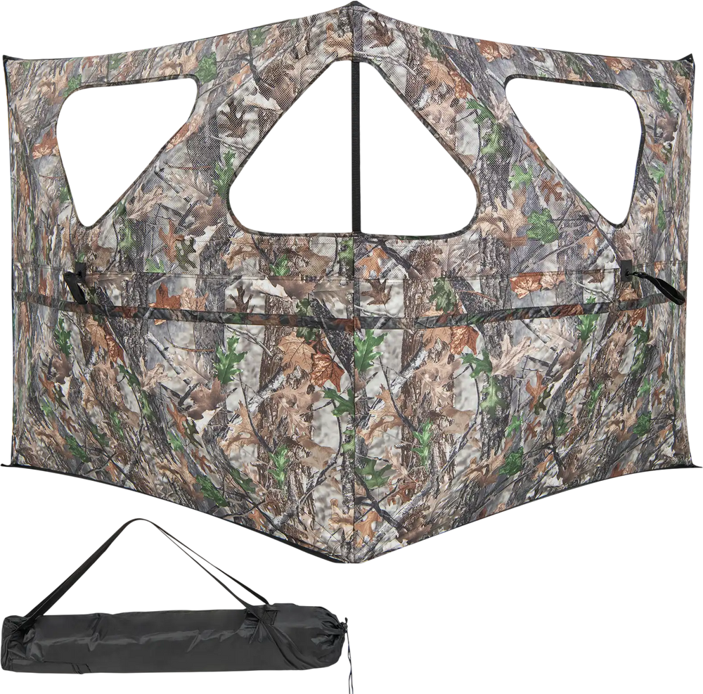 2-Panel Hunting Ground Blind Pop Up Fence with 3 Shoot Through Ports