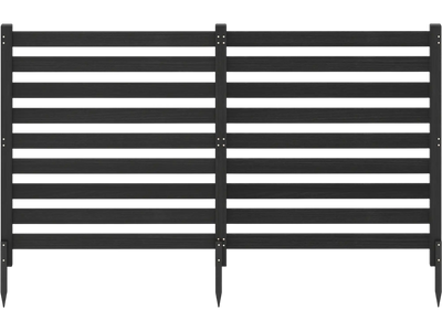 Costway 2-Panel Wooden Outdoor Privacy Fence Screen with Ground Stakes 27058809 New