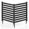 Black 2-panel wooden outdoor privacy fence with slatted design, ideal for enclosing AC units or trash cans.