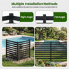 2-panel black wooden outdoor privacy fence with slatted design, ideal for flexible layouts and secure ground anchoring.