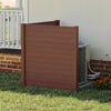 Brown 2-panel air conditioner enclosure, 48 x 48 inches, providing stylish concealment for outdoor equipment.