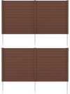 Two brown 48 x 48 inch panels for outdoor enclosure, made of durable PP, ideal for concealing trash cans and AC units.