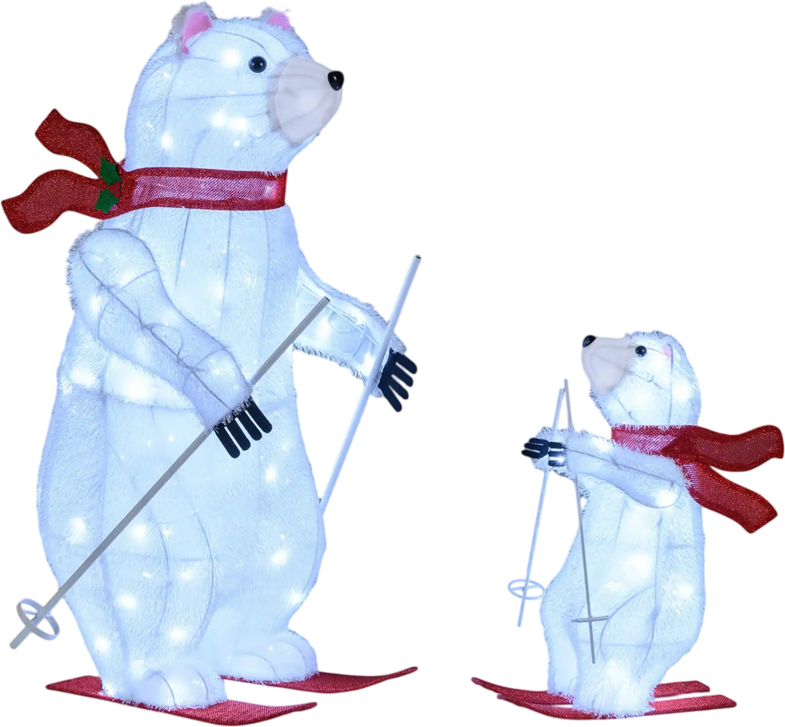 Costway 2-Pc Animated Pre-Lit Skiing Polar Bears Christmas Decoration 62303016 New