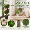 Bear-shaped topiary tree with golden bow, dense leaves, and realistic trunk in a cement-filled planter for playful.