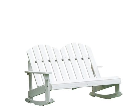 Costway 2 Person Adirondack Rocking Chair White 95142368 New