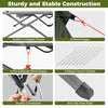 Sturdy connection detail of the 2-person camping cot tent combo with anti-slip foot pads and wind ropes for stability.