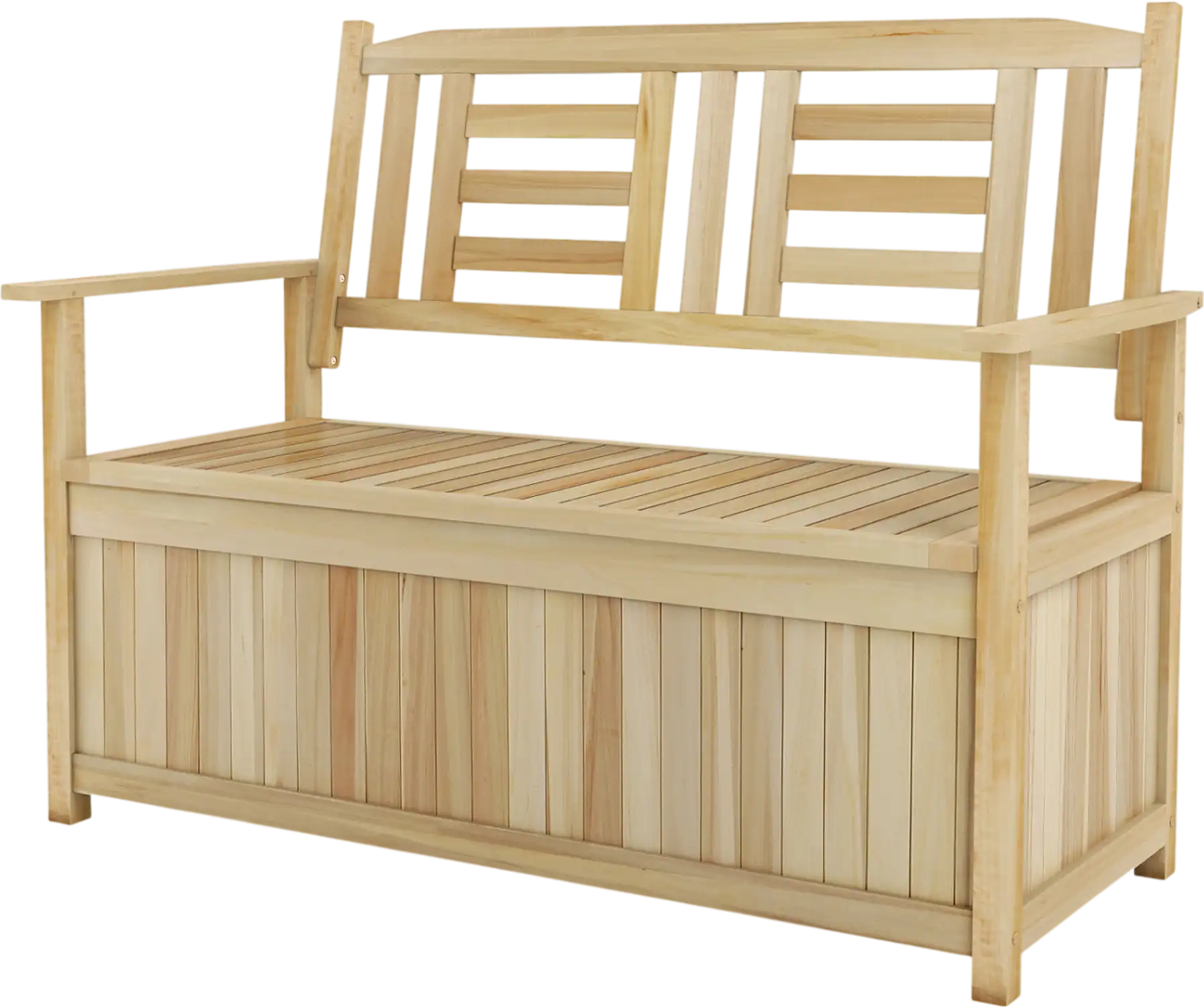 Costway 2-Person Garden Storage Bench with Backrest 49 Gal 37723351 New