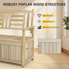 2-person garden bench with backrest and 49-gallon storage, featuring robust poplar wood structure and splinter-free.