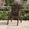 Log Wood Patio Chair with Slatted Backrest for Deck Backyard-Brown - Gallery View 1 of 10