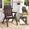Log wood patio chair with slatted backrest, featuring extra support rods for enhanced stability, ideal for outdoor relaxation.