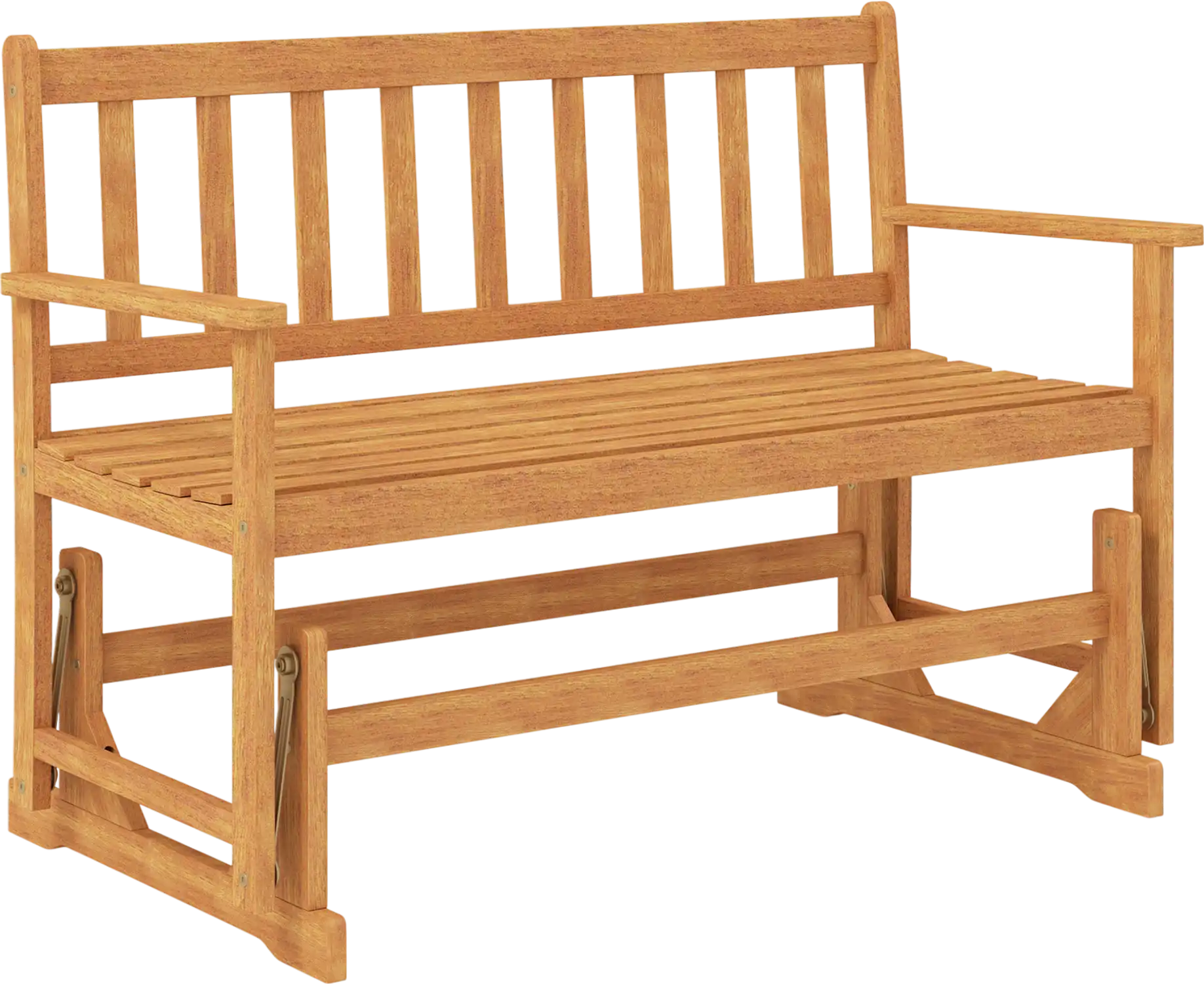 Costway 2-Person Outdoor Acacia Wood Glider Bench Patio Loveseat 273495681 New