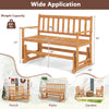 2-person acacia wood glider bench with slatted design, perfect for patio or garden relaxation, supports 800 lbs.