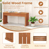 2-person outdoor garden bench with solid wood frame, natural wood grain, compact size for versatile backyard use.