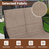 Close-up of breathable, quick-drying fabric on a 2-person outdoor glider bench, ideal for patio relaxation.