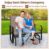 2-person outdoor glider bench with high backrest in brown, featuring a 660 lbs capacity for patio relaxation.