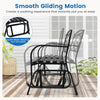 2-person outdoor glider bench with a black metal frame, featuring smooth gliding motion and ergonomic design for patio.