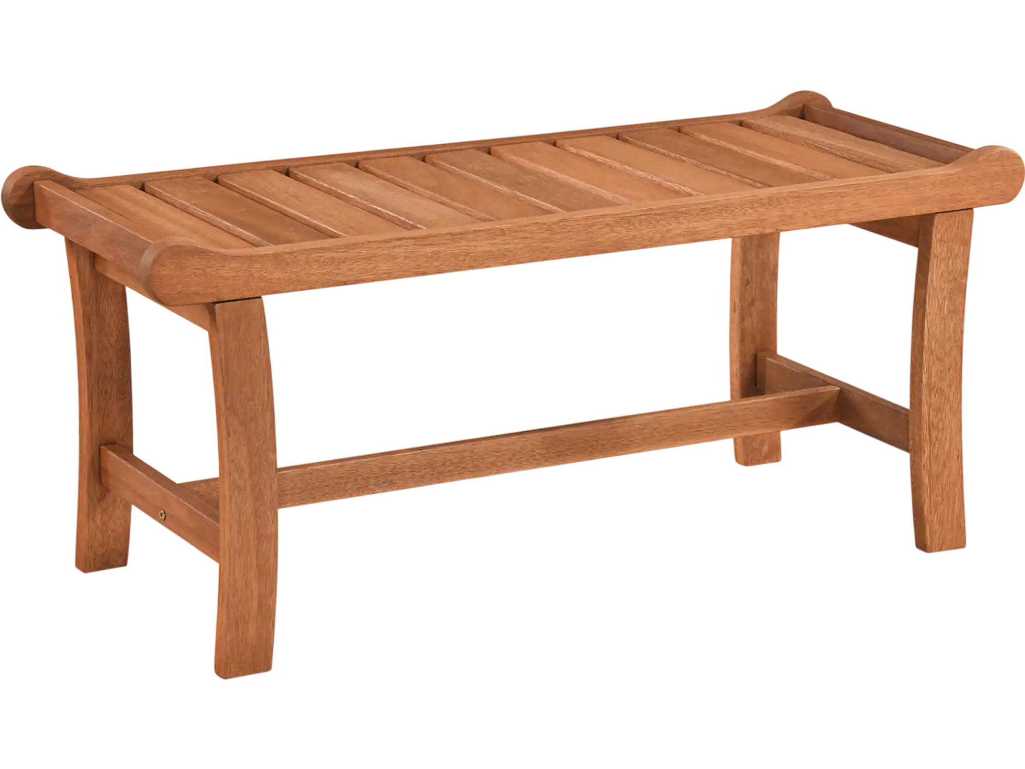 Costway 2-Person Outdoor Wood Bench Slatted Seat Raised Edges 56220717 New
