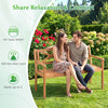 2-person patio acacia wood garden chair with armrests, 44-inch wide seat, supports 800 lbs, perfect for backyard.