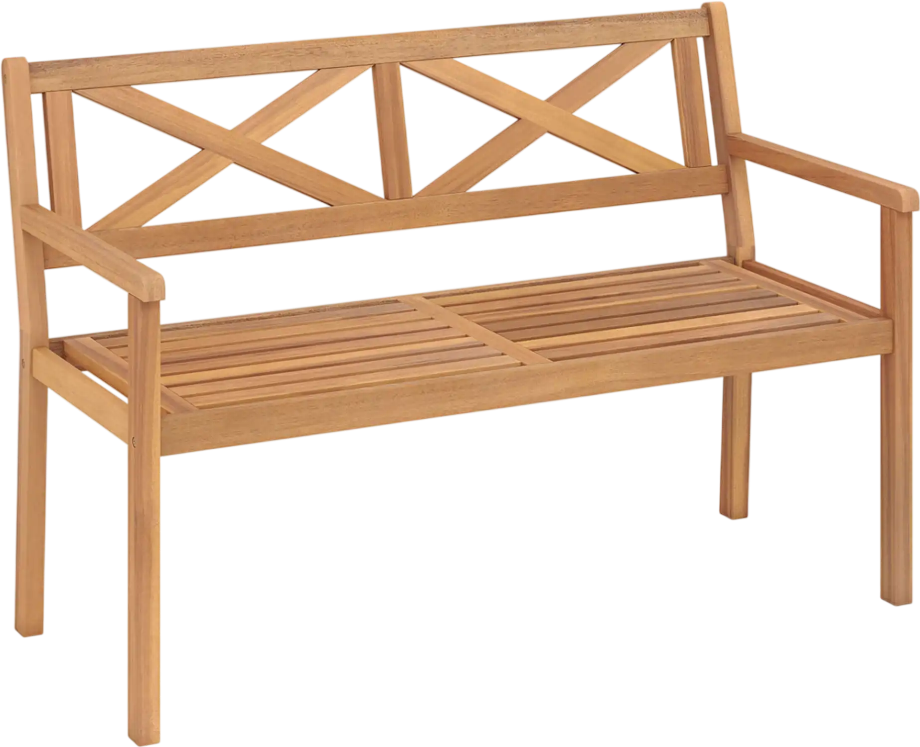 Costway 2-Person Acacia Wood Patio Garden Bench with Armrests Backrest 34644977 New