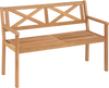 2-Person Patio Acacia Wood Garden Chair with Armrests and Backrest for Backyard