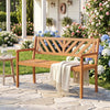 2-person patio chair with natural acacia grain and cozy armrests, perfect for relaxing in the garden or by the pool.