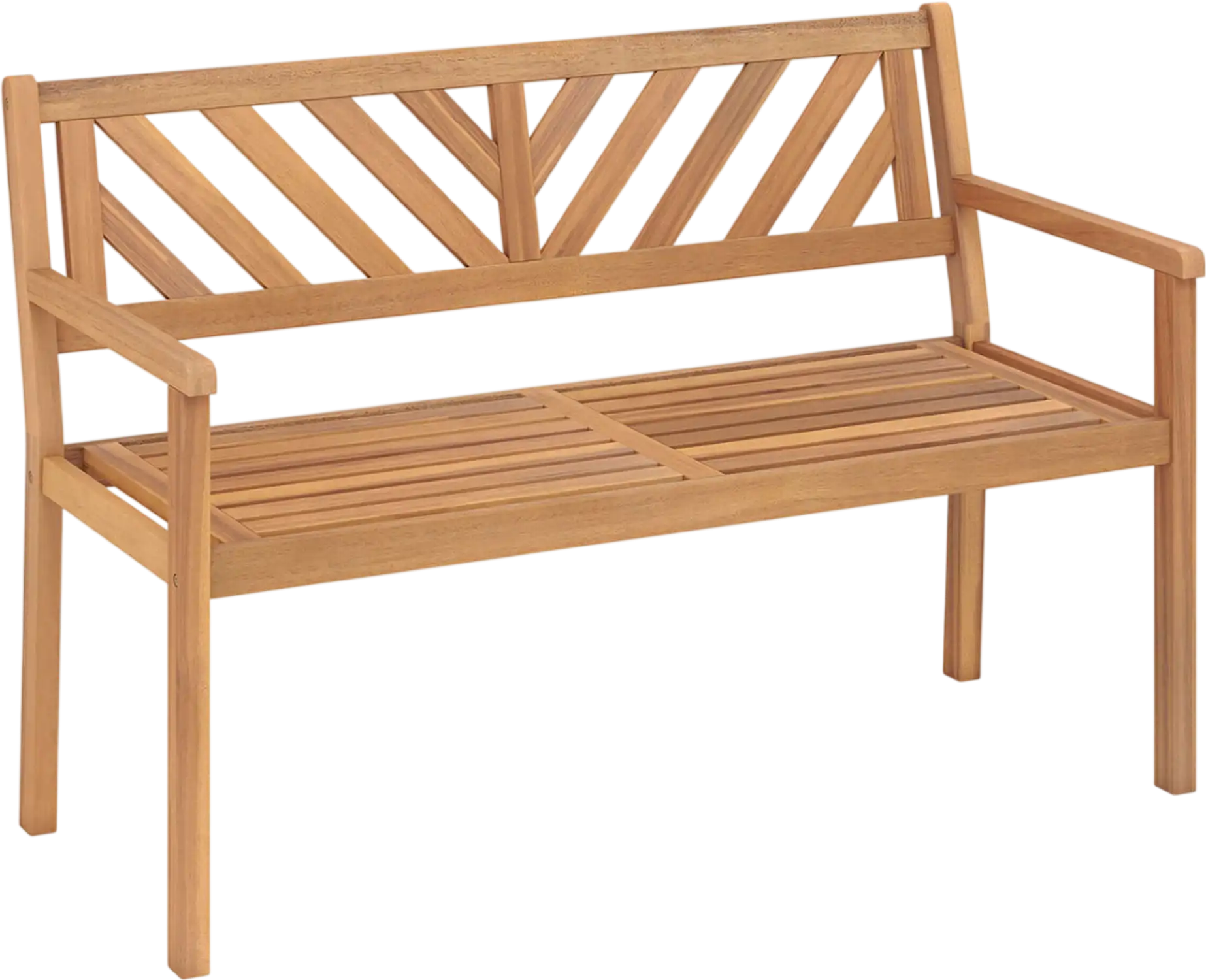 Costway 2-Person Patio Acacia Wood Garden Bench with Armrests Backrest 71925395 New