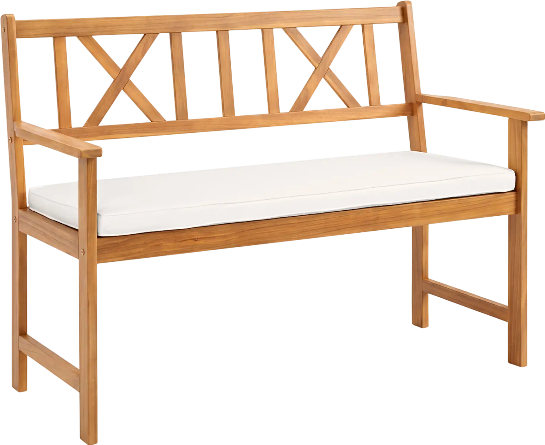 Costway 2-Person Patio Acacia Wood Garden Bench Chair w/ Removable Seat Cushion 95383872 New