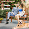 2-person patio loveseat with slatted backrest, solid wood, supports 530 lbs, ideal for outdoor relaxation.