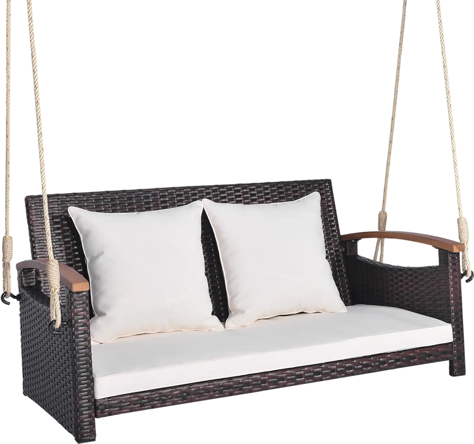 Costway 2-Person Patio Rattan Porch Swing 45381276 New