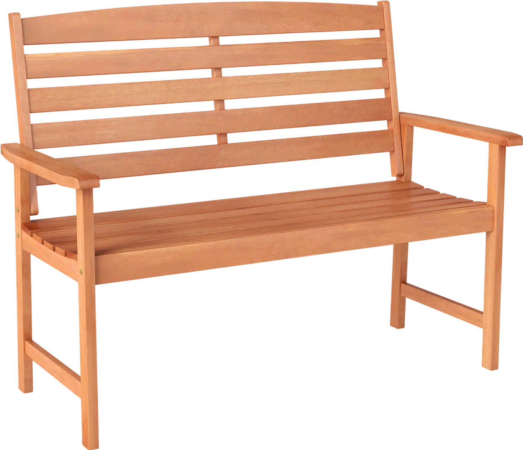 Costway 2-Person Wooden Garden Bench Slatted Backrest Armrests 124697583 New