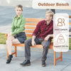 2-person wooden garden bench with slatted backrest, supporting 530 lbs, ideal for patio or backyard use.