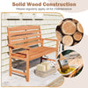2-person wooden garden bench with slatted backrest, solid wood construction, ideal for patio or backyard use.