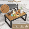 Stylish side table with wood-plastic tabletop, perfect for snacks, featuring a contemporary design for patio use.