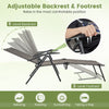 Adjustable 2-piece patio folding chaise lounge chairs with 6-level backrest and coffee color, perfect for backyard.